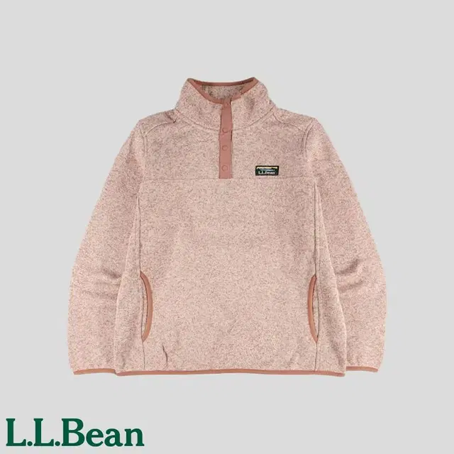 L.L.BEAN 엘엘빈 핑크 보카시 이너플리스 하프버튼 아노락 플리스 후