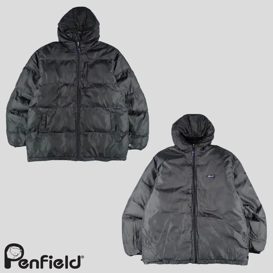 Penfield Deep Gray Black Reversible Padded winter Windbreaker Windbreaker L