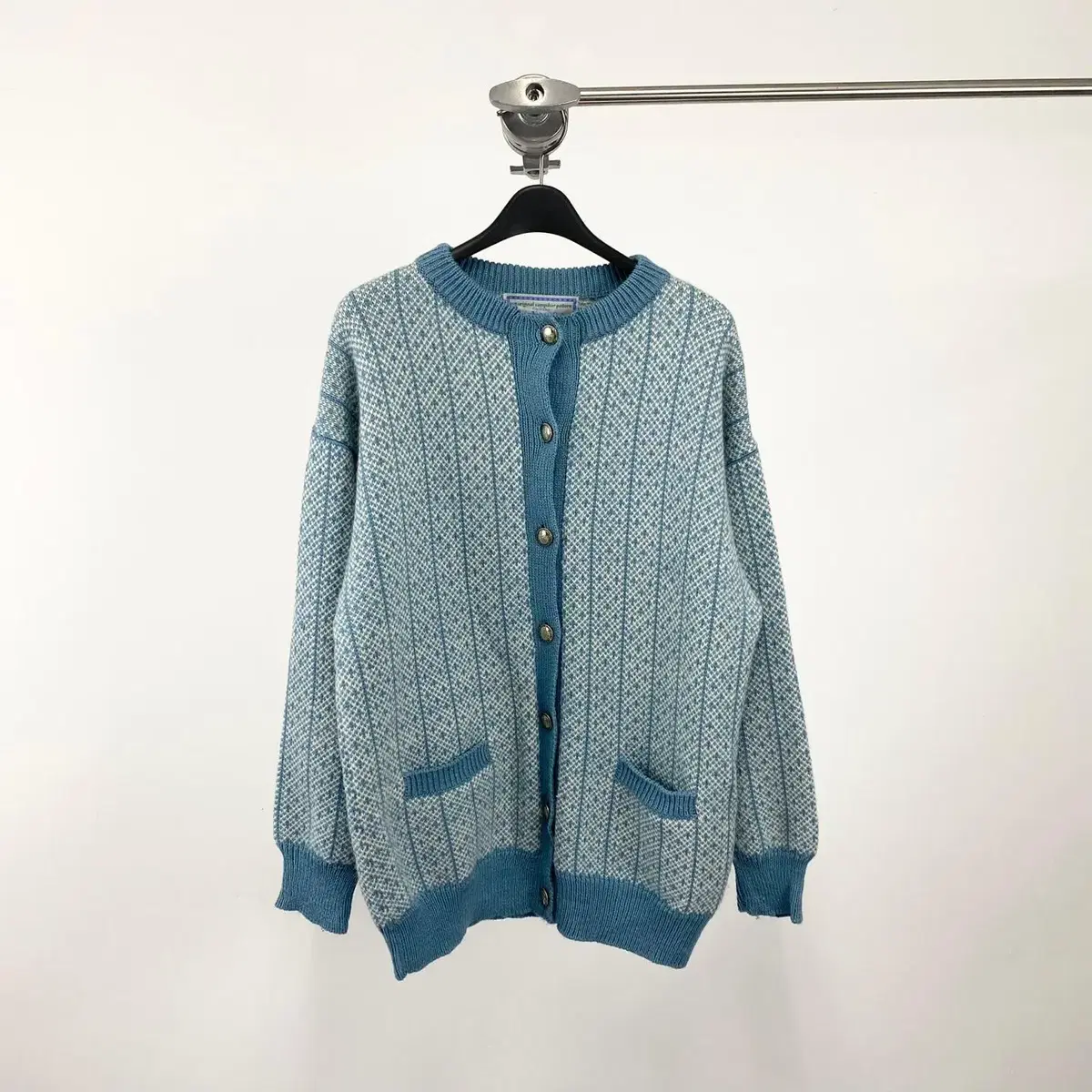 빈티지 sanquhar knitwear SCOTLAND 램스울 가디건