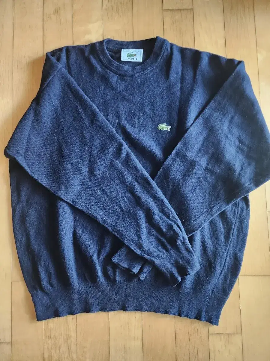 Lacoste Lambswool and wool crew neck sweater