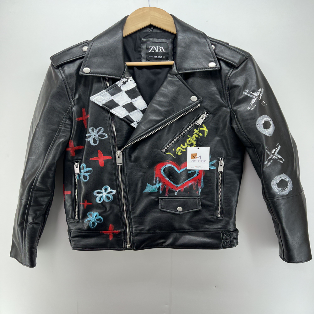 [S] Zara Custom New in Box Leather Rider Jacket Vintage