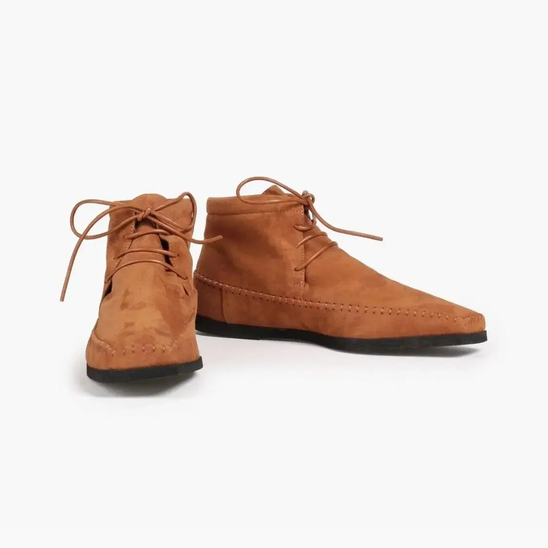 토템 부츠 Leather-trimmed suede ankle boots