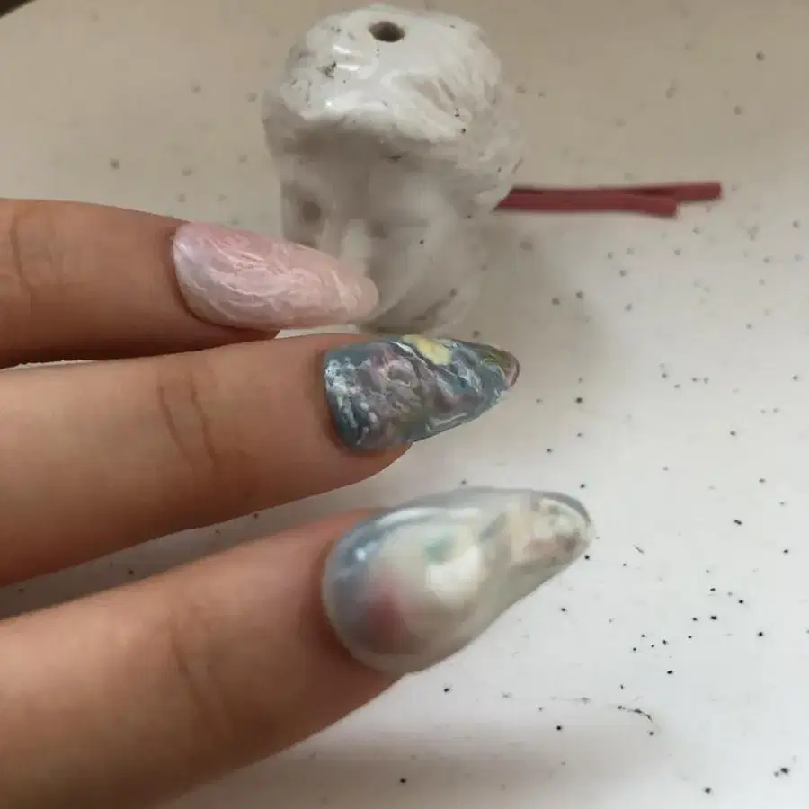 a fluffy quilt nails (네일팁)