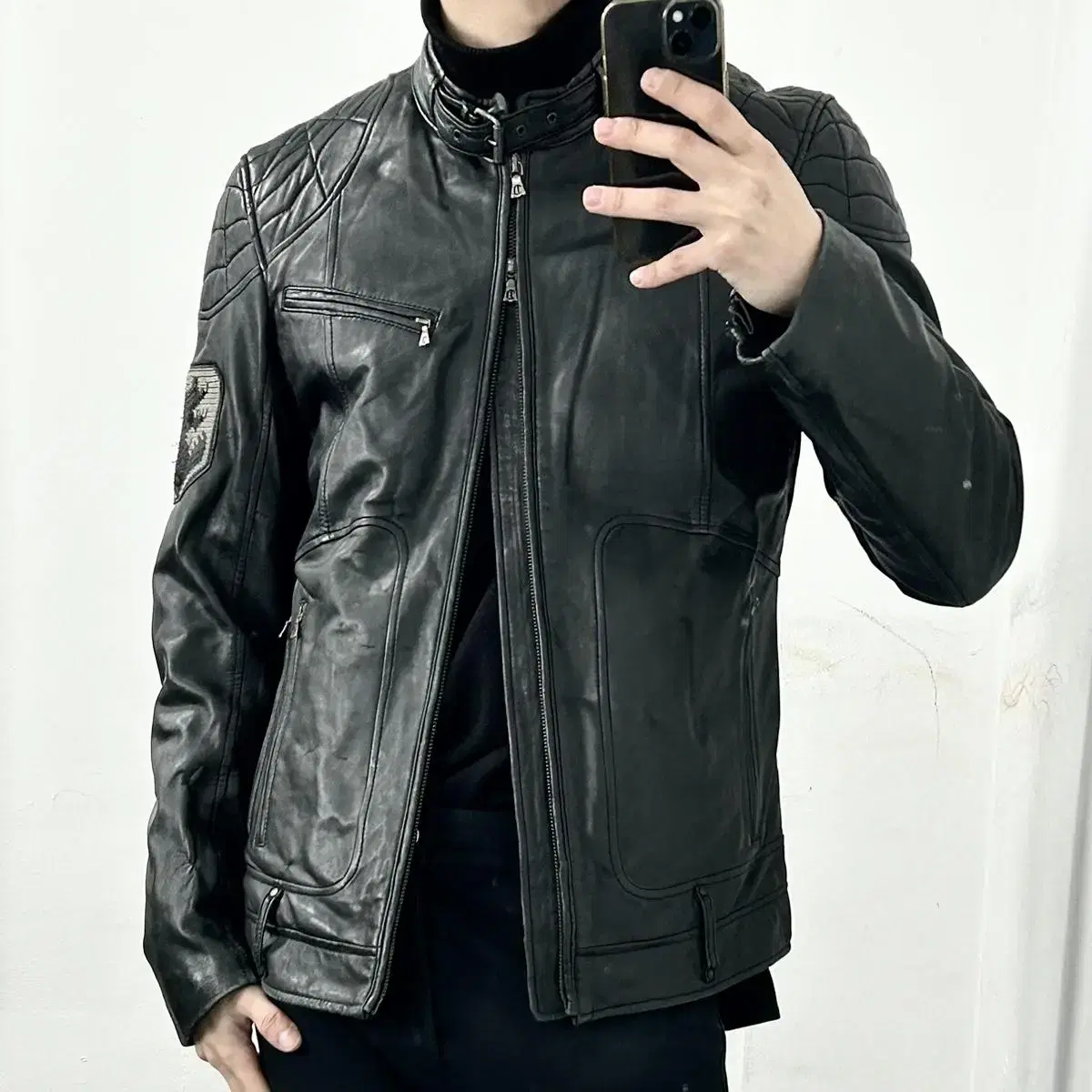 Diesel Sheepskin Two-Way Biker Jacket