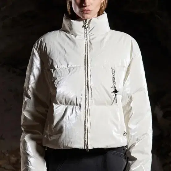 LEEY GLOSSY PADDED JACKET IVORY