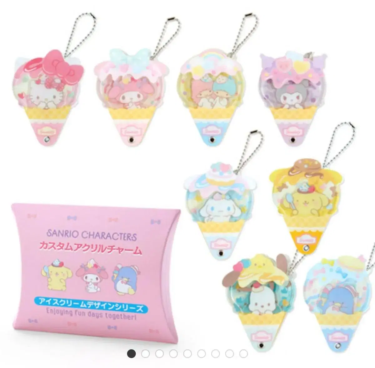 Sanrio Kitty Tuxedo Sam Ice Cream acrylic keyring