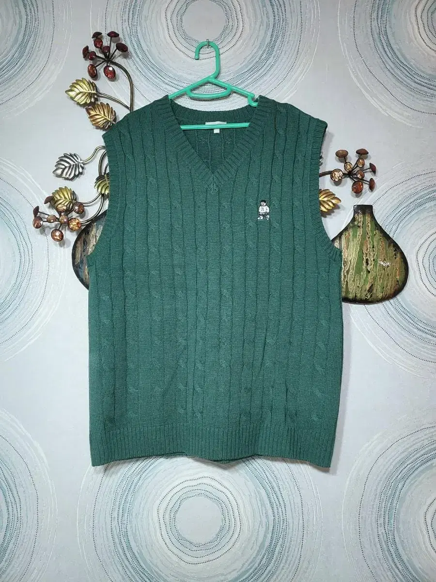 (New) Knit Vest Dark Green XL