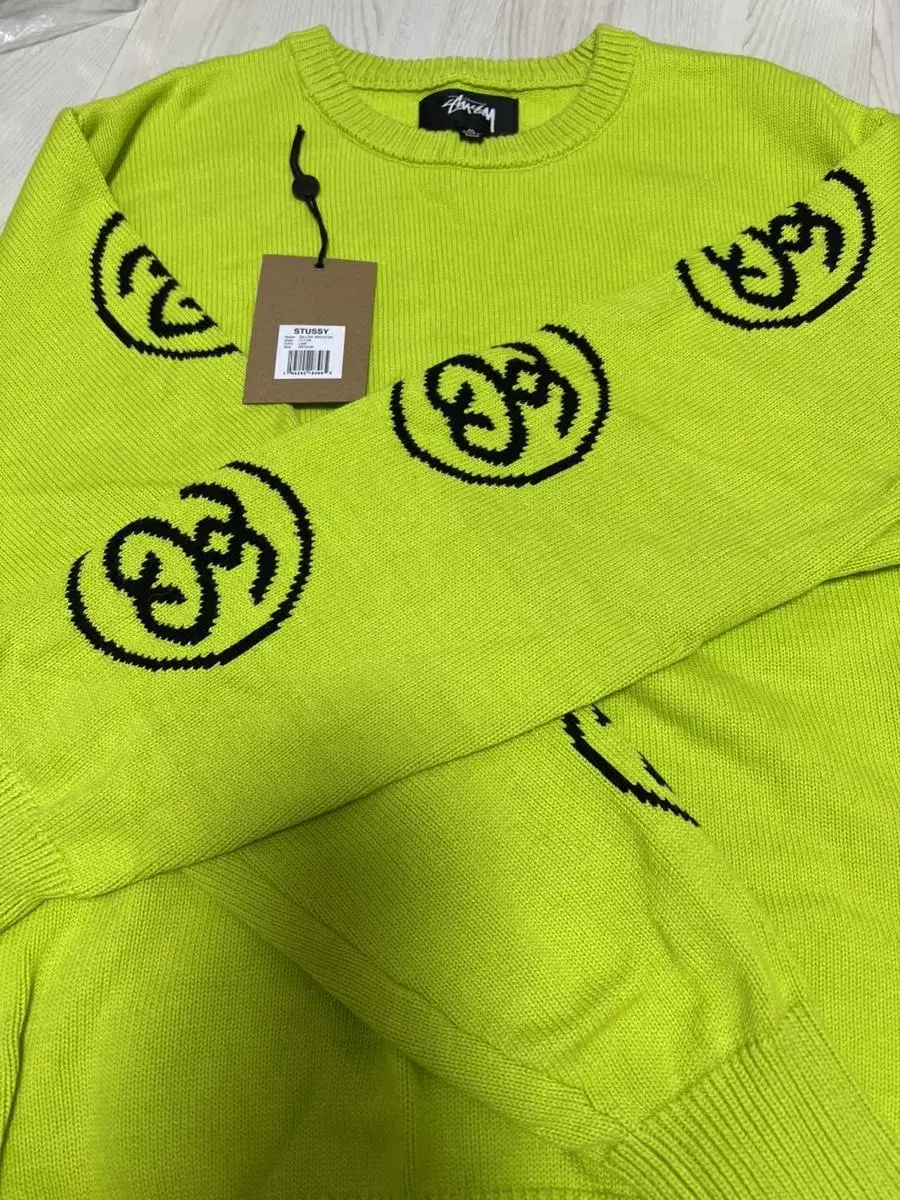 Stussy ss link lime knit M