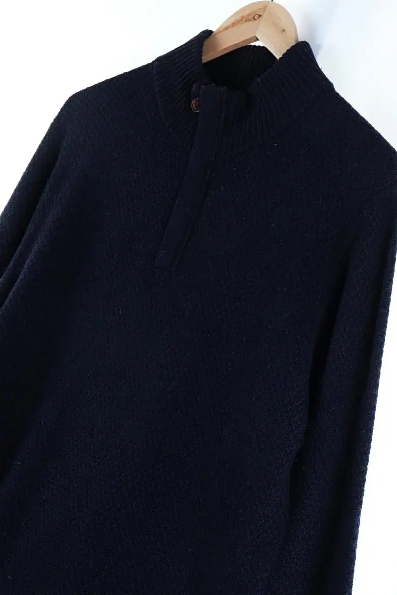 (XL) Hedges knit zip-up navy wool momo vahn zip-up - A5ED