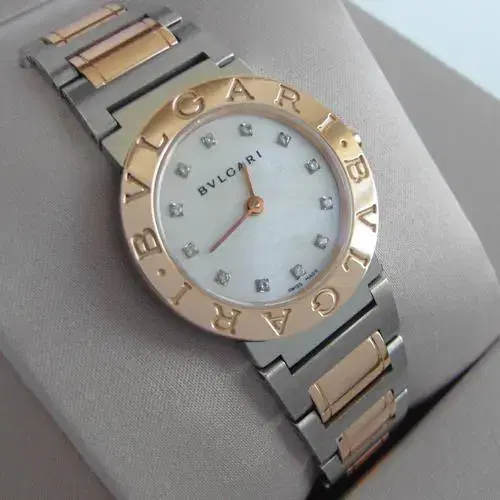 불가리 불가리불가리 BB26SG 자개판 12P다이아 18K핑크골드콤비 26mm 사진 4