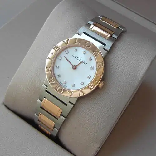 불가리 불가리불가리 BB26SG 자개판 12P다이아 18K핑크골드콤비 26mm 사진 5
