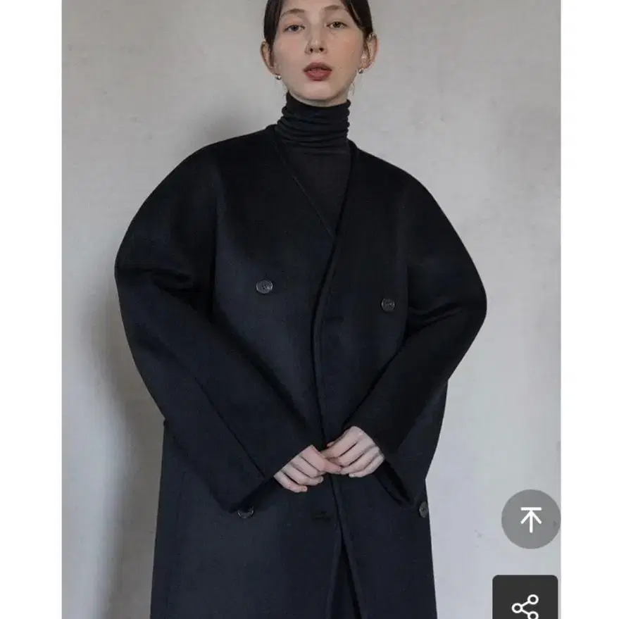 앤니즈 collarless long coat soft black (차지혜