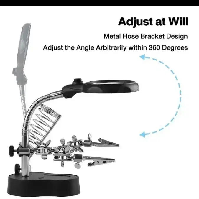 인두 납땜 보조 클립 용접 LED 라이트 기판 돋보기 확대경 브래킷