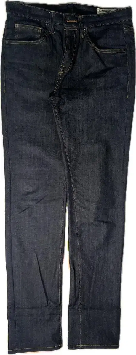 Hua Yu Black Blue Raw Denim Pants Slim Straight Fit 30