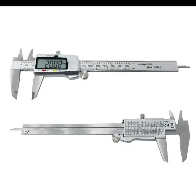 디지털 버니어 캘리퍼스 스텐질 눈금자 150mm 측정 외경 내경 자 줄자