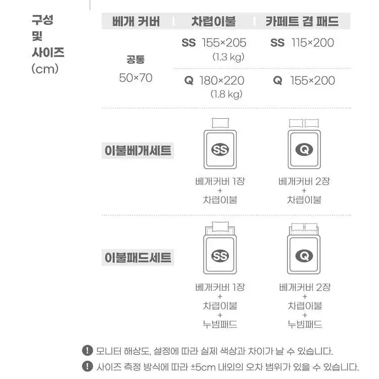 [무료배송] 국산 60수 순면 100% 사계절 간절기 차렵 이불 세트