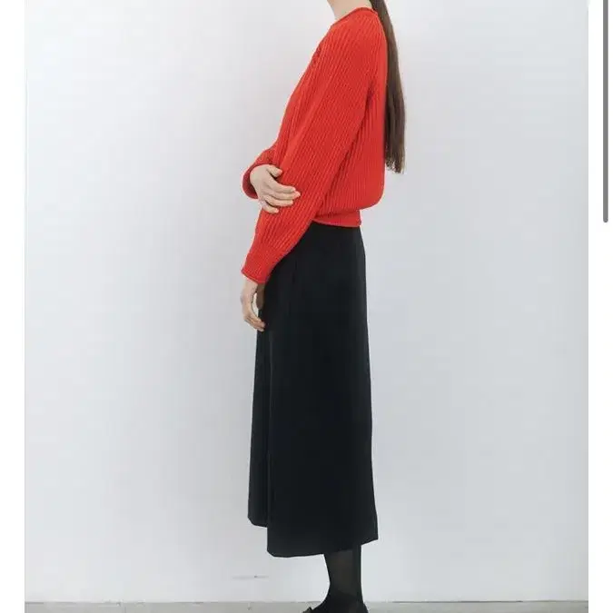 페세스 peces Full Cardigan Stitch Knit (Red