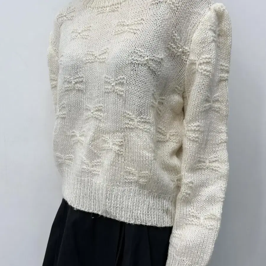 ribbon pattern puff knit