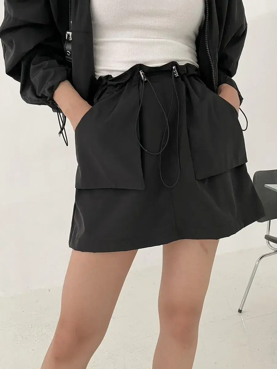 Of the Nine Reco String Skirt *Black