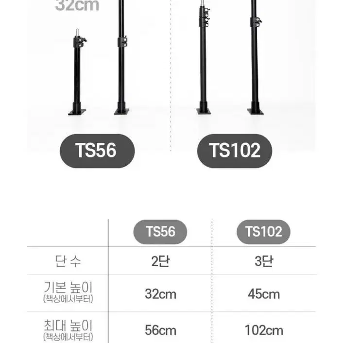 알파믹 방송조명 테이블 책상 거치대 TS102