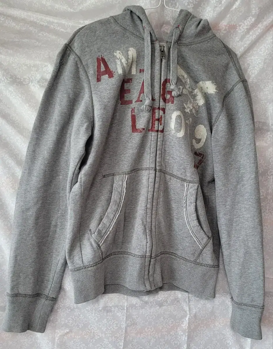 American Eagle Gray Brushed Hoodie Zip Up @ @AmericanEagle