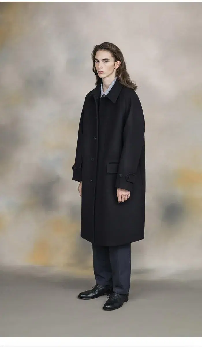 Shutter Melton Wool Balmacan Coat Navy L