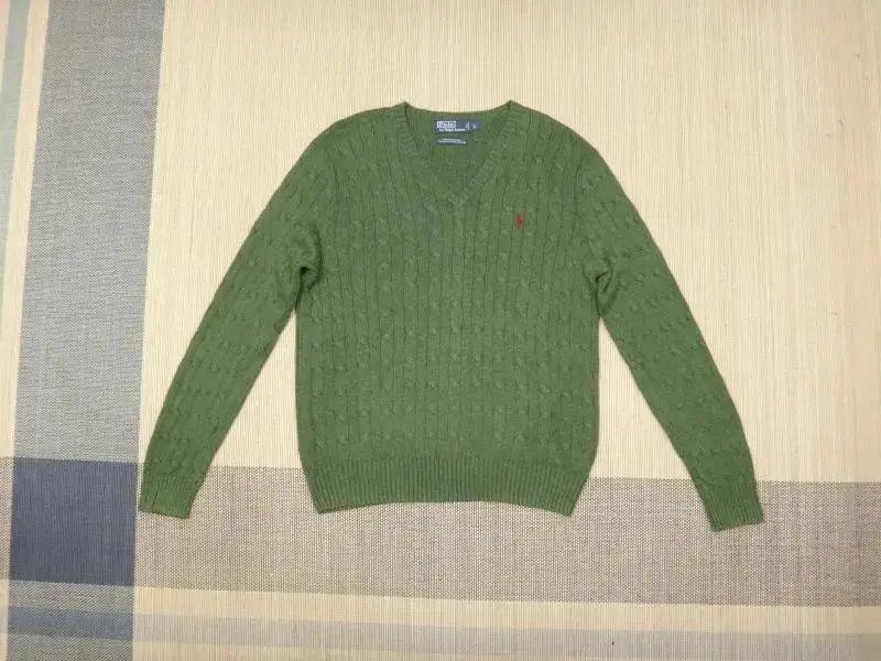 (XL) Polo ralph lauren silk100% v-neck pretzel knit