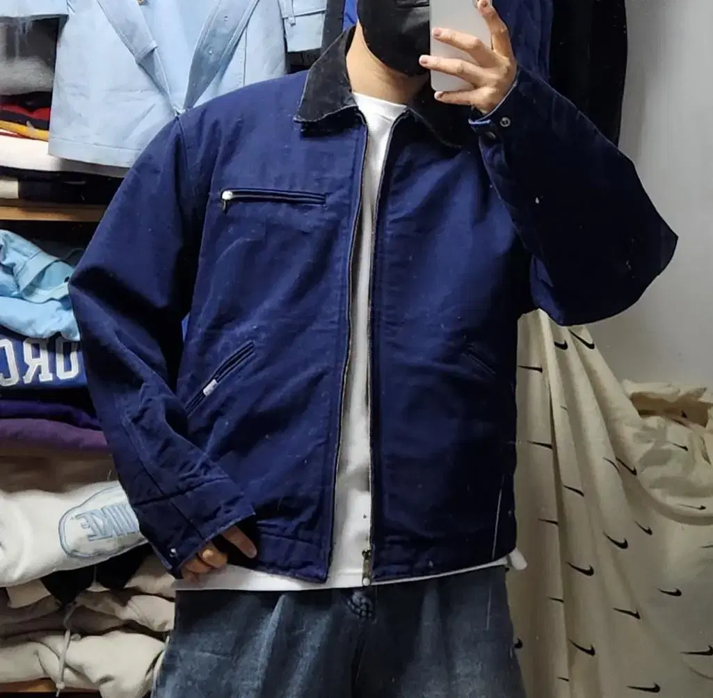 Calhart Deep Navy Detroit Oldschool kara Jacket