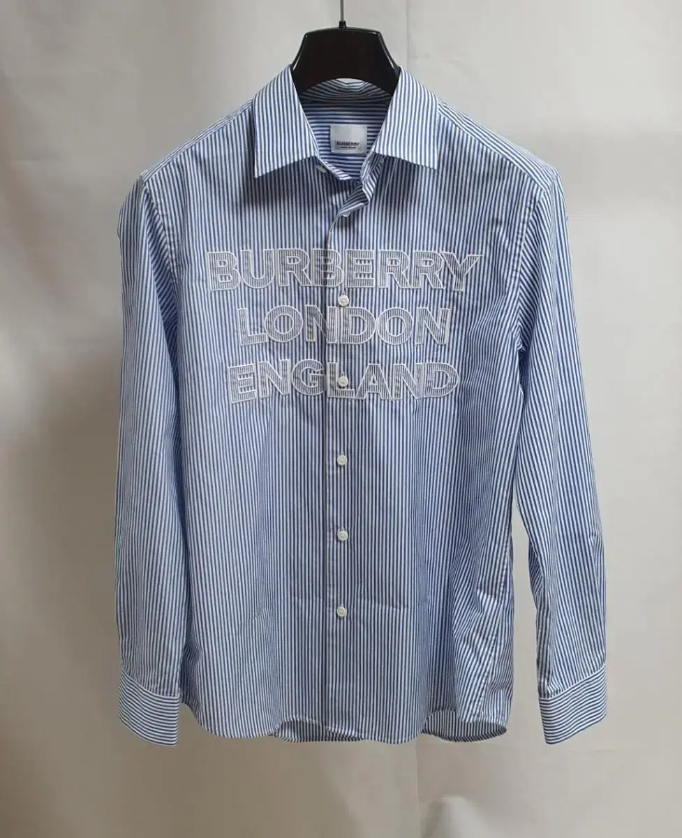 [S] Burberry Logo Striped Shirt S Size 95 100 sells