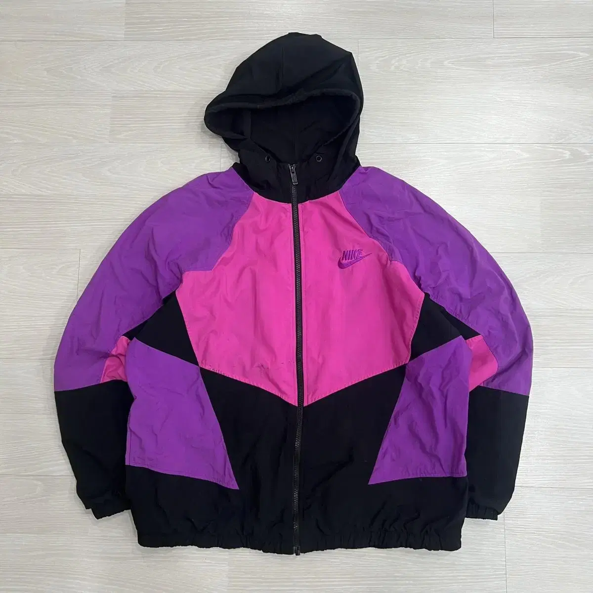 nike windbreaker hooded zip-up jacket 100 size L