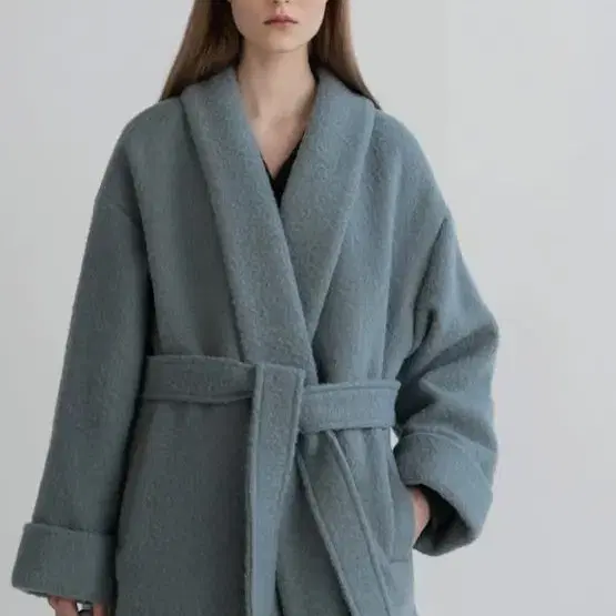 문달 겨울코트 (moondal/ Shawl Half Coat in Sky