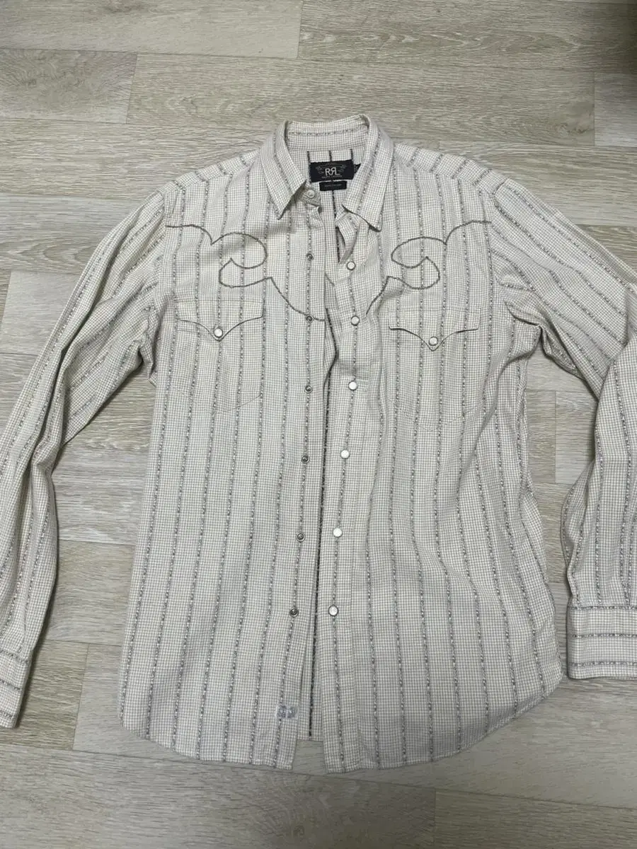 Rrl Double L Western Embroidered Shirt Size M