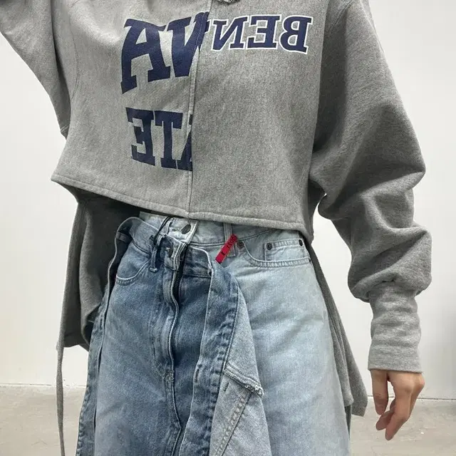 [미하라 야스히로] docking denim skirt