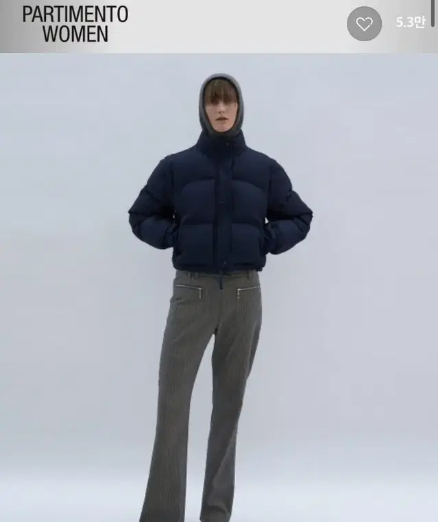 파르티멘토 우먼 검정 패딩(2way crop puffer jacket)