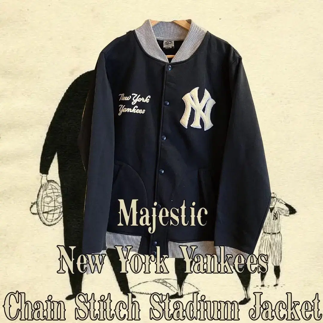 Majestic New York Yankees Chainstitch Stadium Jacket M