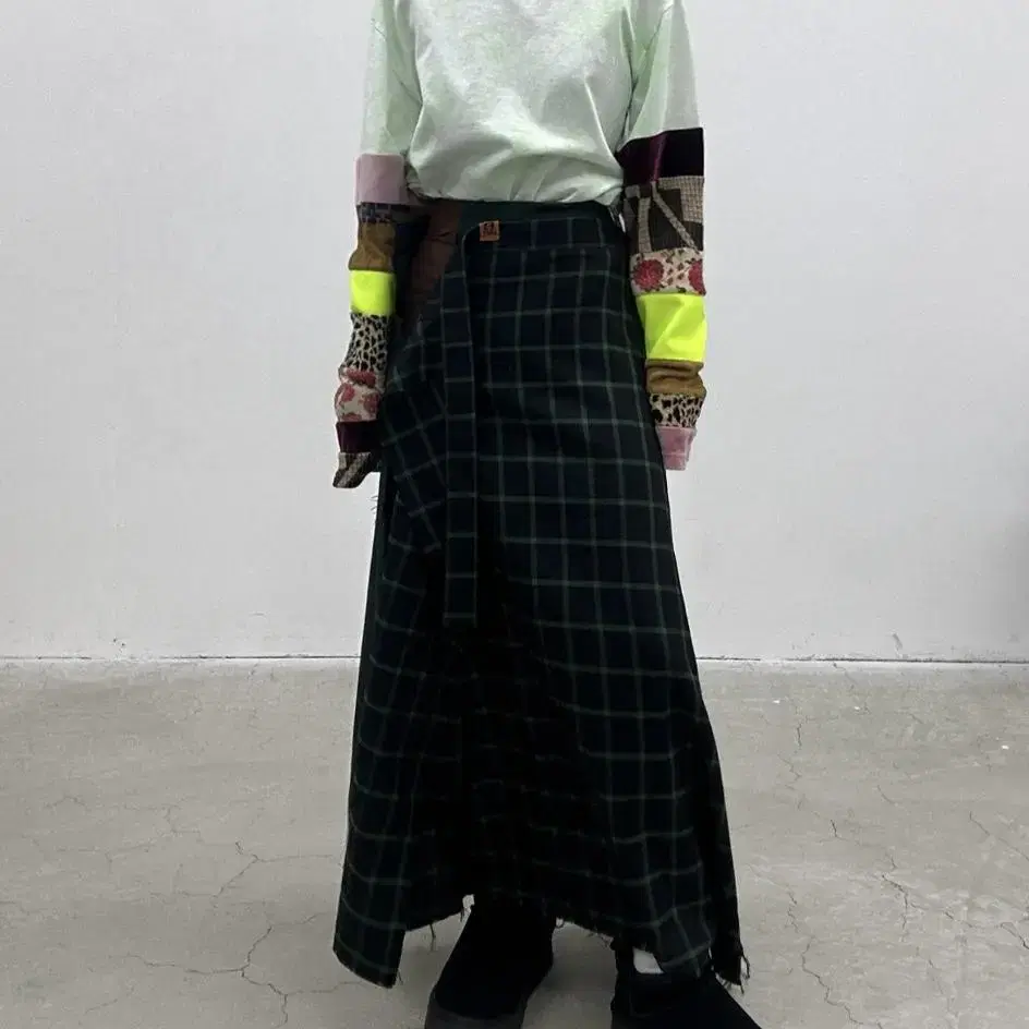 [미하라야스히로] layer combined skirt