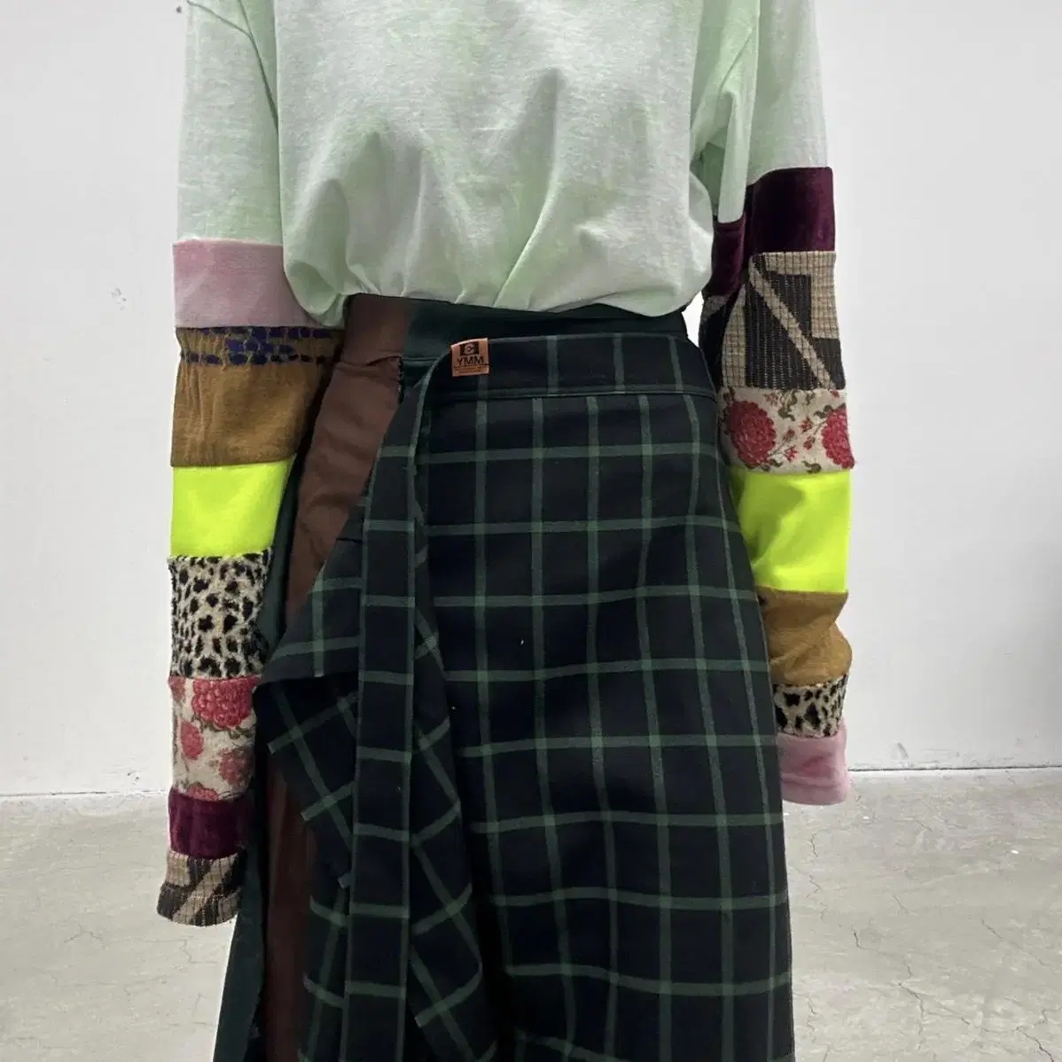 [미하라야스히로] layer combined skirt