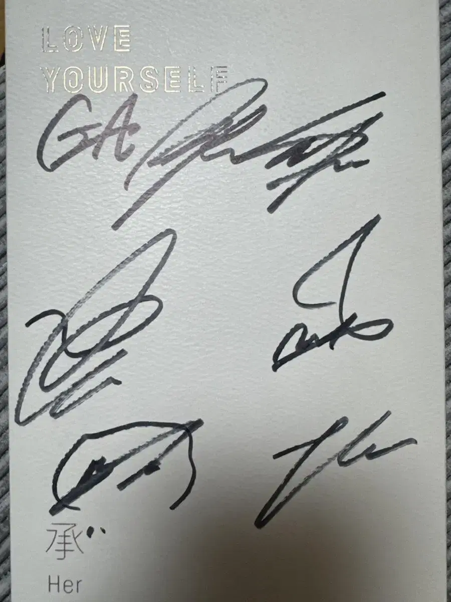 BTS LOVE YOURSELF autographed album.