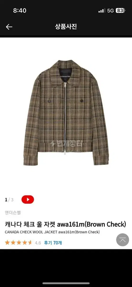 All Saints Canadian Check Wool Jacket