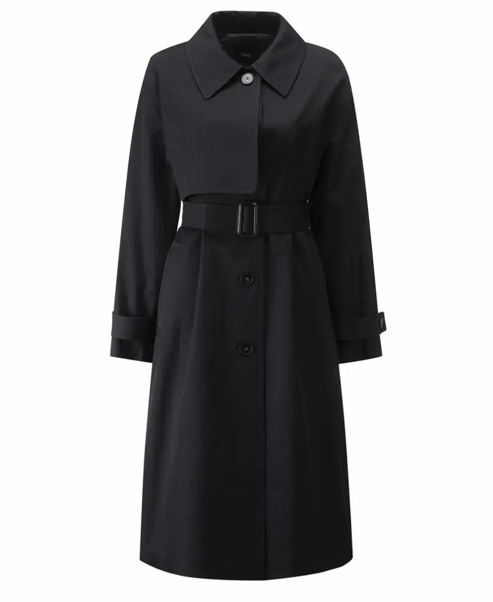 ZOOC Belted Flap Single Trench Coat