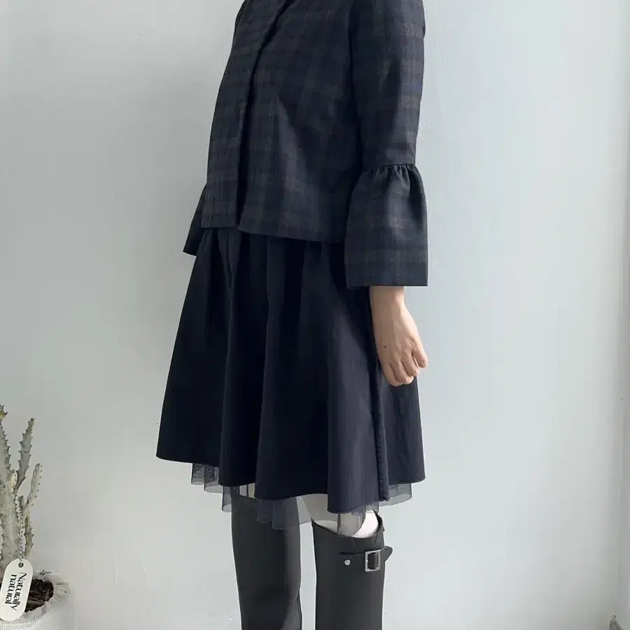 zara check frill jacket 자라 체크 프릴 자켓