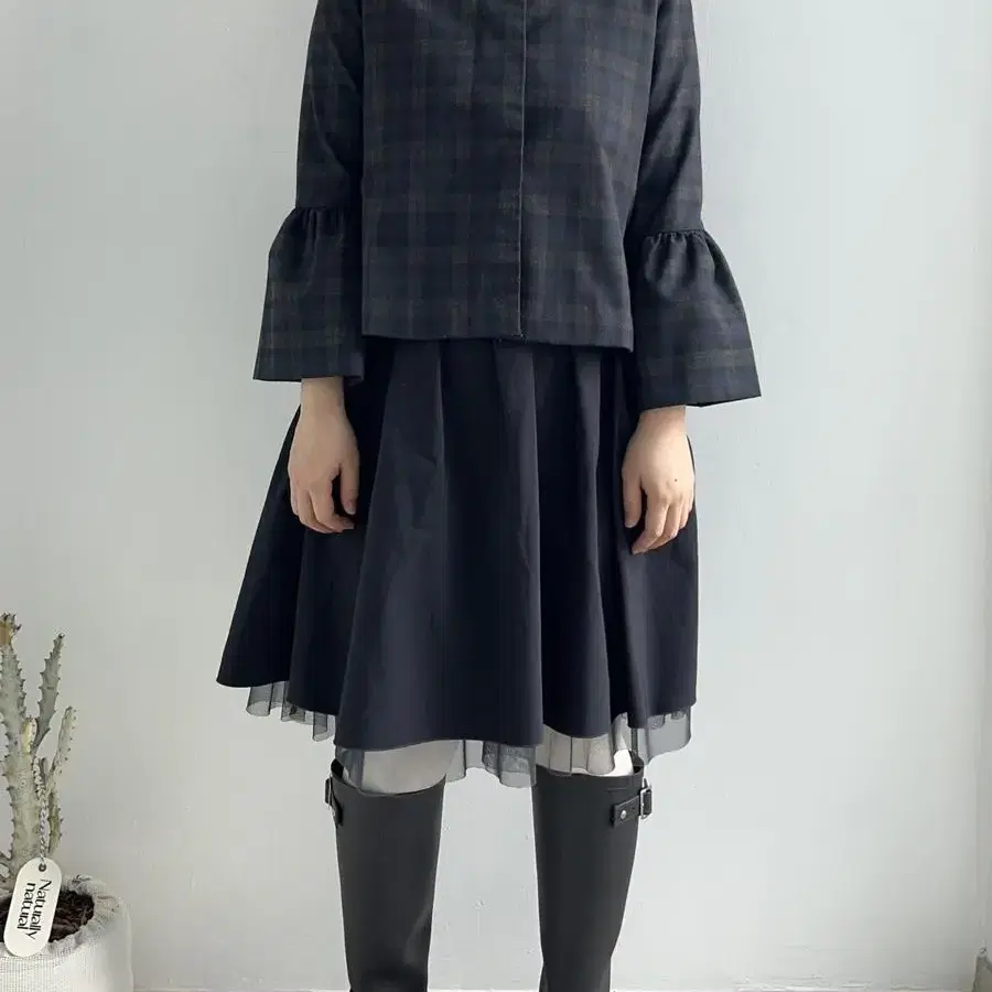 zara check frill jacket 자라 체크 프릴 자켓