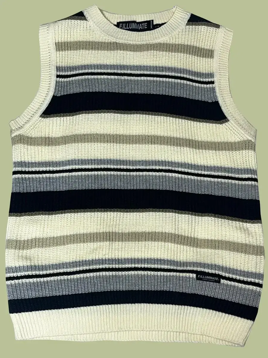 Filigree striped knit vest