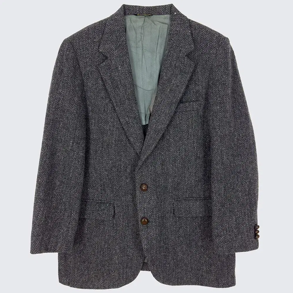 [men's 100] Harris tweed blazer jacket wool vintage (18994)