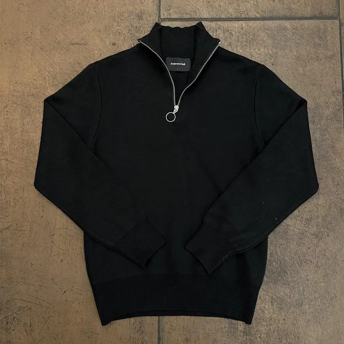 [size 100] Anders Bell black half zip up wool knit