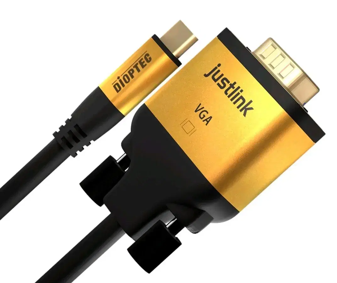 디옵텍 HDMI to VGA 골드 메탈 케이블 1.8M