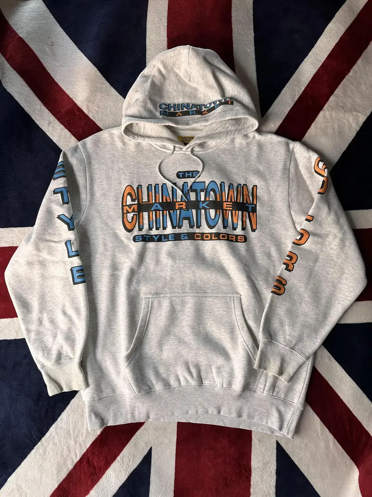 Chinatownmarket/gray color printed hoodie /XXL for sale.