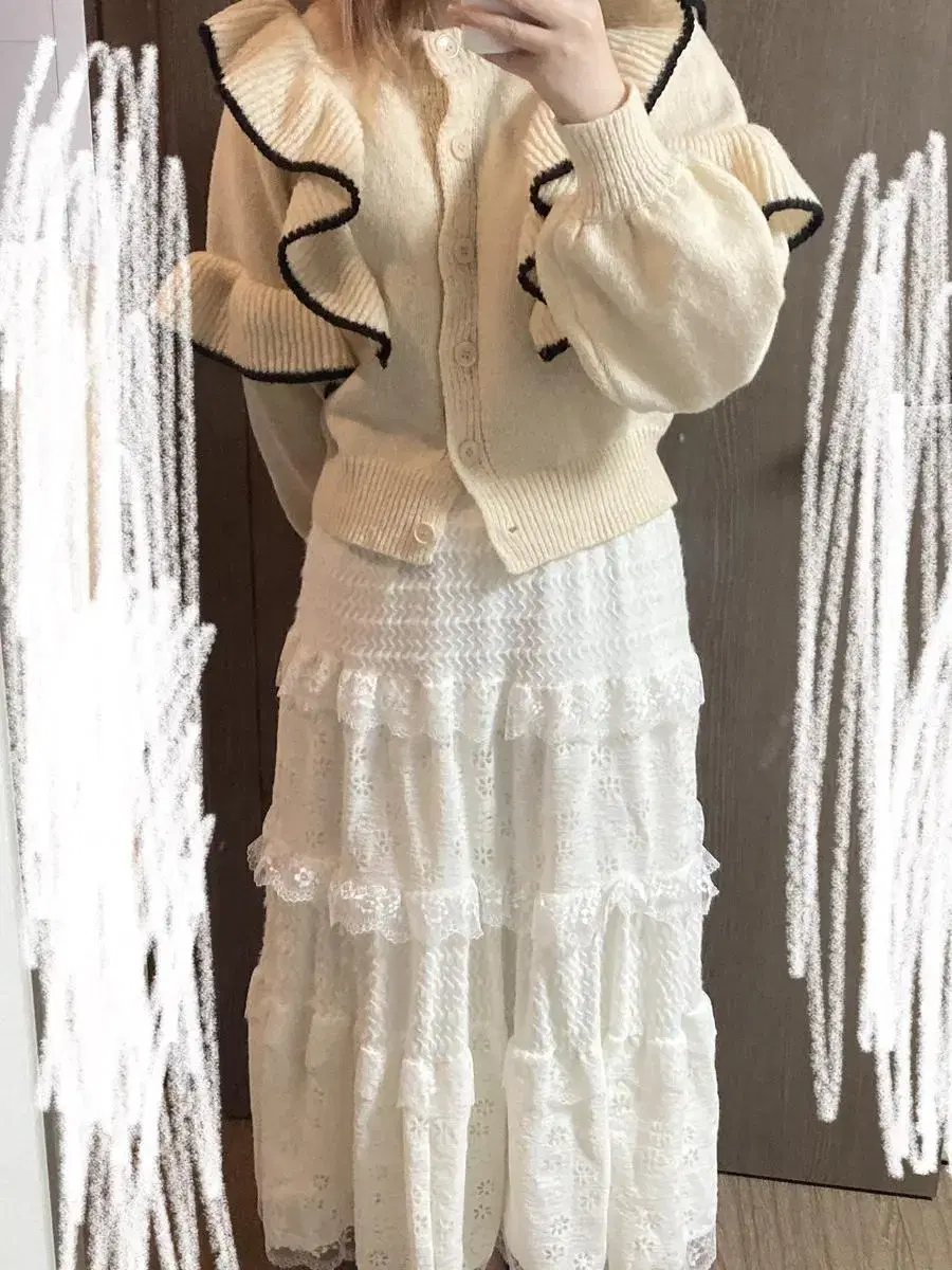 Vintage Cardigan Ivory White Moonshine Butterfly Cape