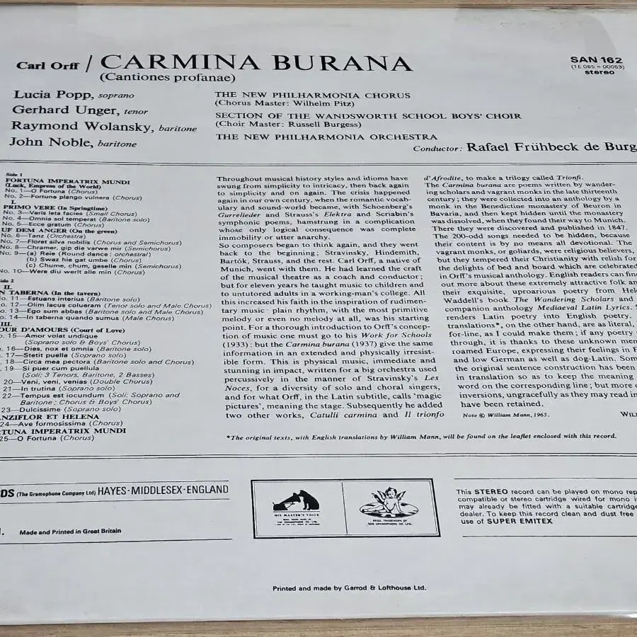 Carl Orff: Carmina Burana (수입LP)