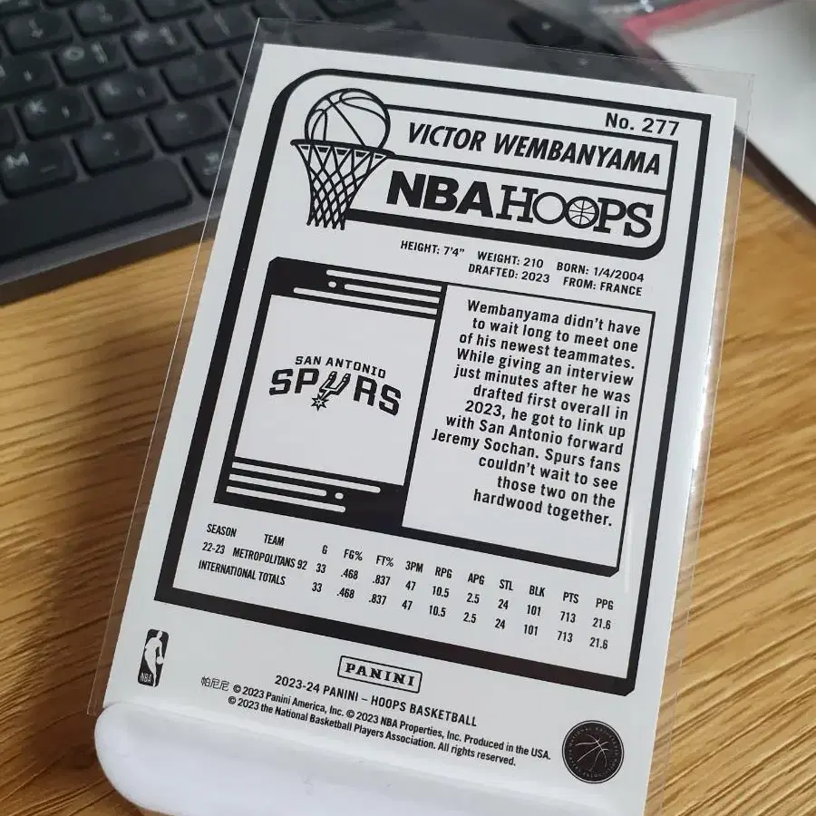 파니니 NBAHOOPS 웸반야마 루키카드